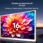 Extensie 3 ecrane pentru laptop, 3*16 inch, full HD, IPS, sRGB 100%, 1920*1200, USB Type-C/USB Type-A, compatibilitate multipla, design portabil, reglabil, geanta cadou, gri - imagine 3