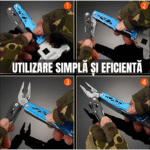 Ciocan multifunctional 19 in 1 de otel, Suport de surubelnita, Inox, Cheie reglabila, Cleste, Deschizator de conserve, Compact, Portabil, Taietor de sarma, 8,5 x 17cm, Negru