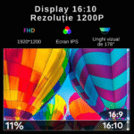 Extensie 3 ecrane pentru laptop, 3*16 inch, full HD, IPS, sRGB 100%, 1920*1200, USB Type-C/USB Type-A, compatibilitate multipla, design portabil, reglabil, geanta cadou, gri - imagine 7