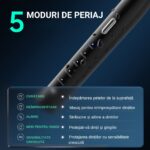 Periuta de dinti electrica Sonic, pentru adulti, copii, 5 Moduri de periaj, 801 mAh, 40.000 Pulsatii/min, Smart Timer, IPX7(impermeabil), 8 capete Soft, Functie de memorare, Husa transport, Negru. - imagine 7
