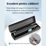 Periuta de dinti electrica Sonic, pentru adulti, copii, 5 Moduri de periaj, 801 mAh, 40.000 Pulsatii/min, Smart Timer, IPX7(impermeabil), 8 capete Soft, Functie de memorare, Husa transport, Negru. - imagine 9